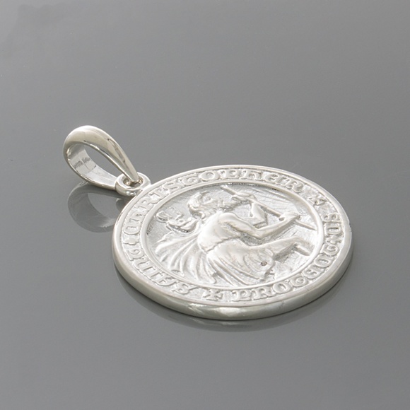 925 Sterling Silver Religious Saint Christopher Medal Necklace Charm Pendant - Picture 4 of 9